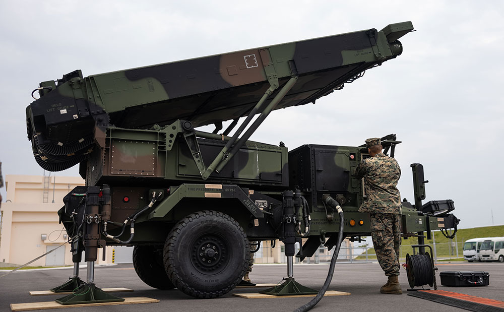 marine setting up ground-to-air radar
