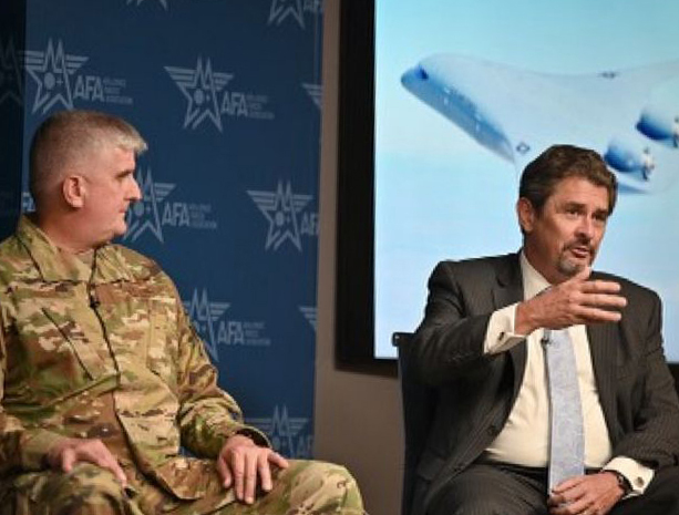Northrop-Grumman-US-Air-Force-announcement-of-blended-wing-body-2 Northrop Grumman participated in the U.S. Air Force’s historic announcement on the blended wing body prototype project.