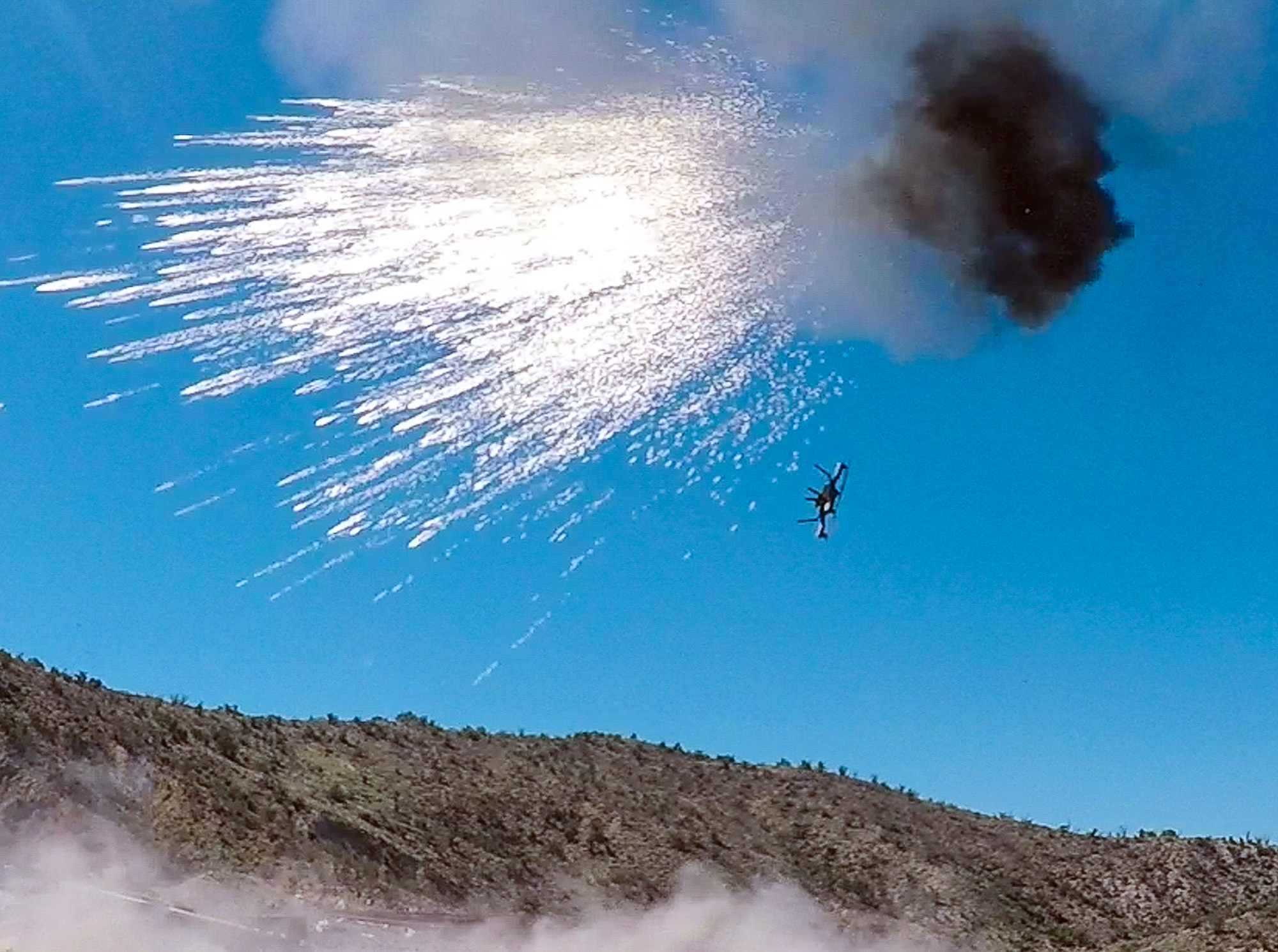drone being shot out of the sky