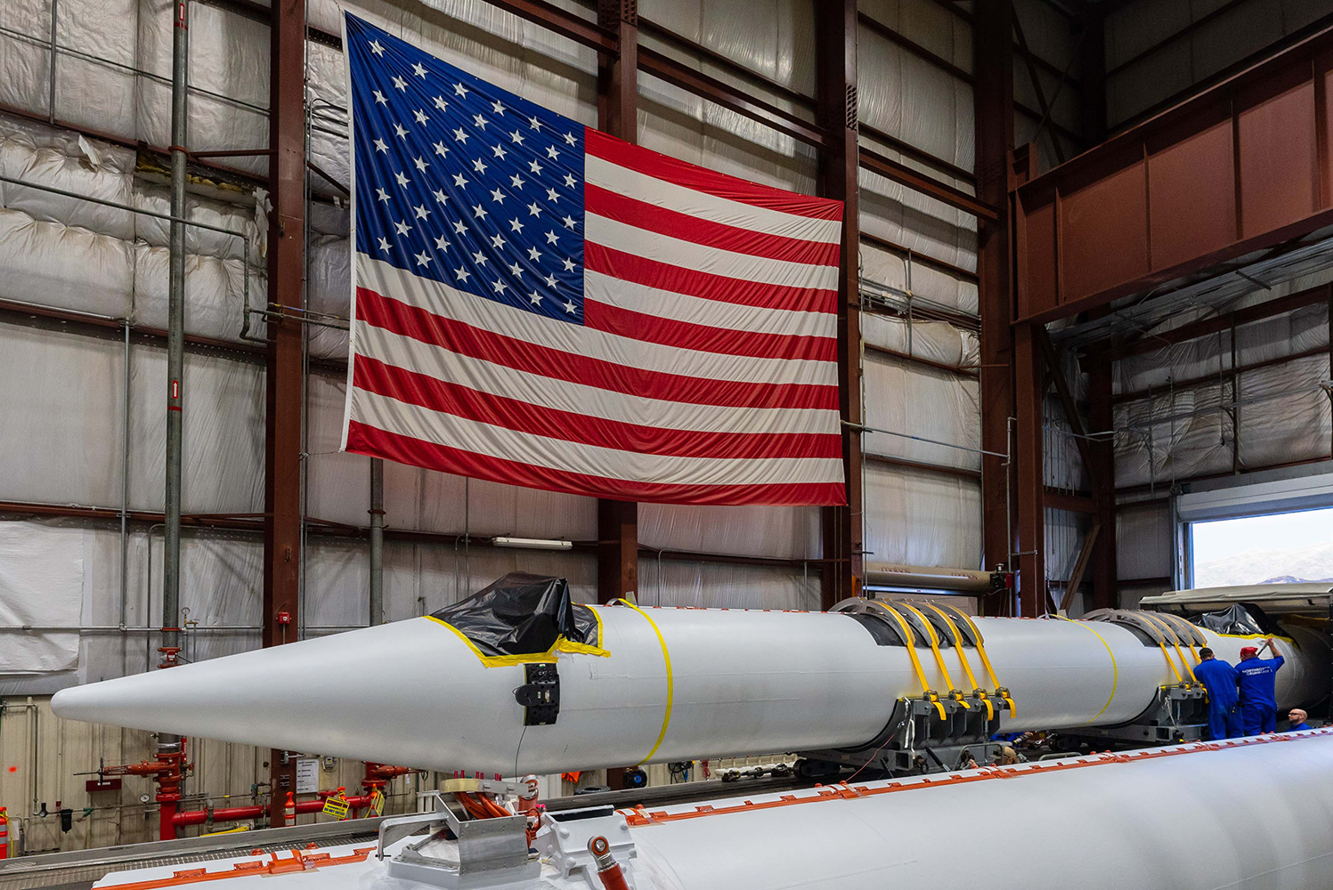 rocket being worked on